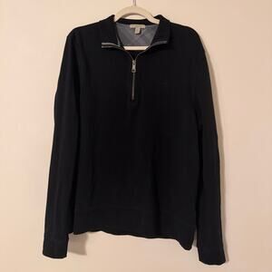 Burberry Brit Men's Pima Cotton 1/4 Zip Black Pullover Top Size XL